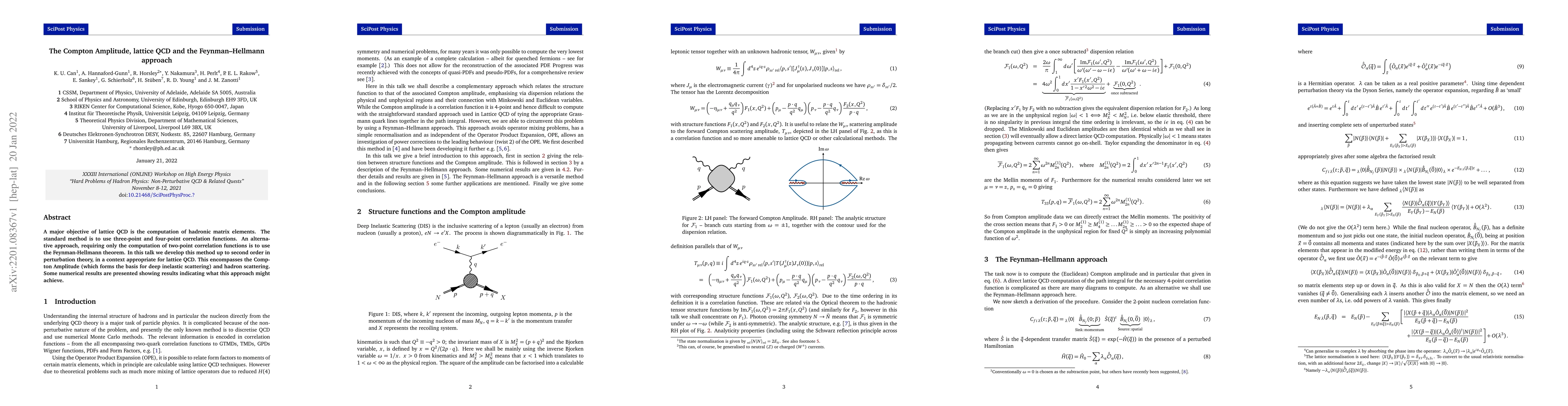 Thumbnail for The Compton Amplitude, lattice QCD and the Feynman-Hellmann approach