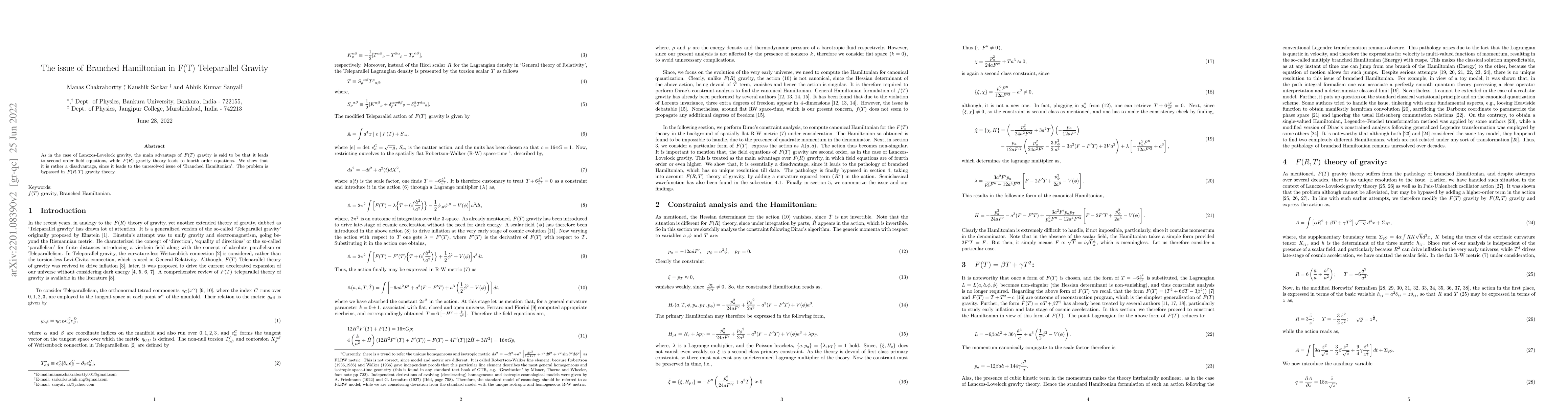 Thumbnail for The issue of Branched Hamiltonian in F(T) Teleparallel Gravity