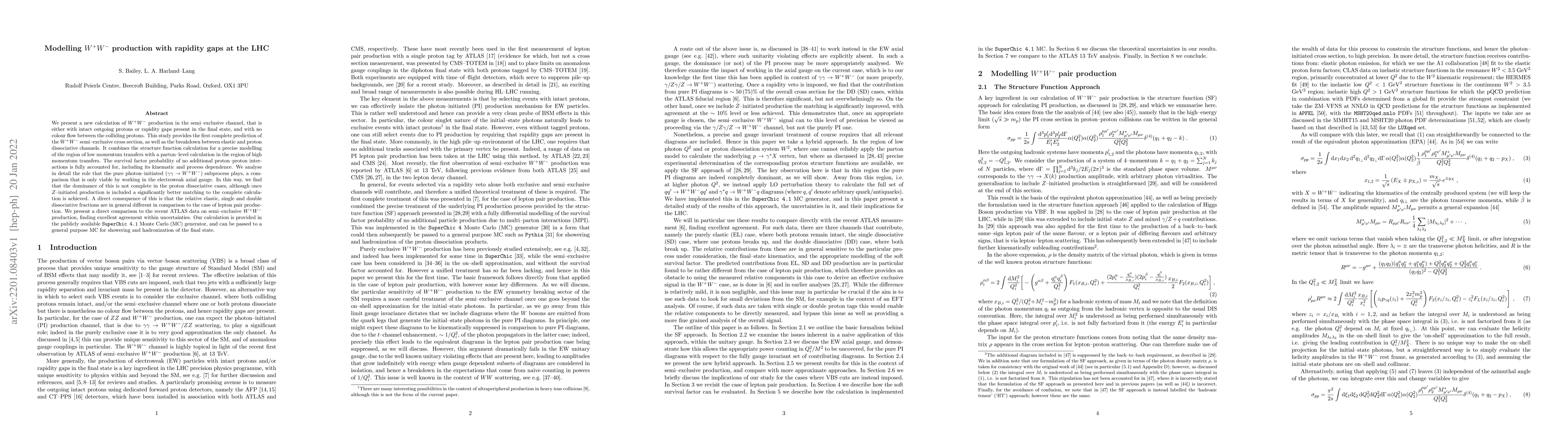 Thumbnail for Modelling $W^+ W^-$ production with rapidity gaps at the LHC
