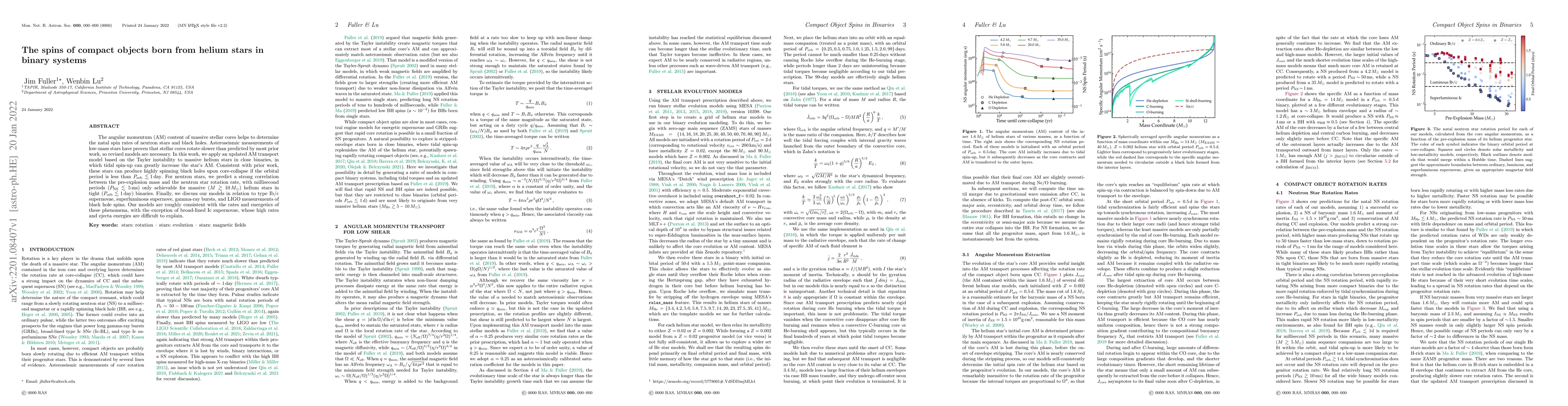 Thumbnail for The spins of compact objects born from helium stars in binary systems