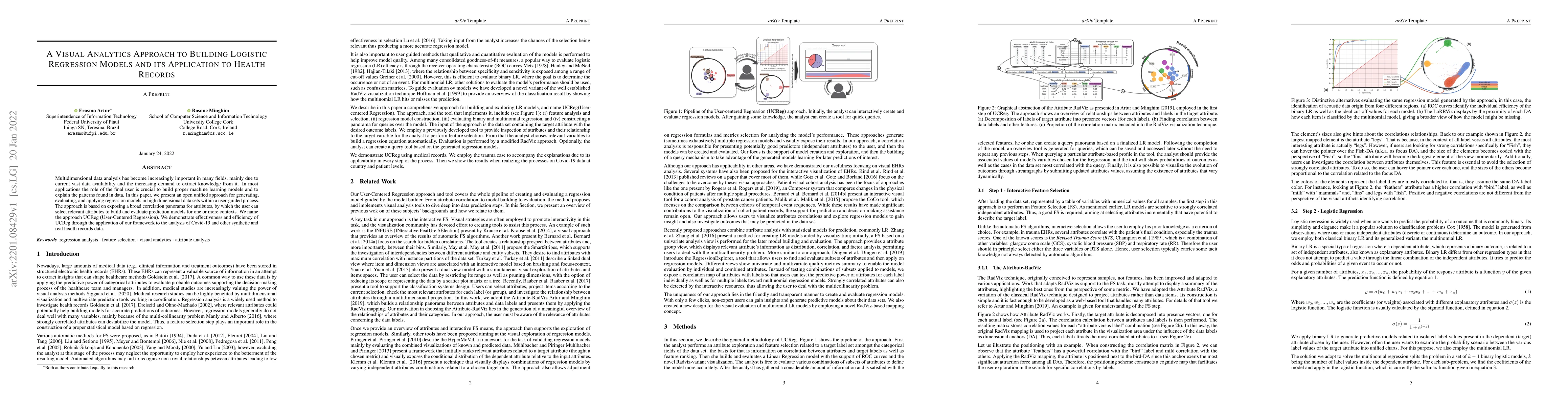 Thumbnail for A Visual Analytics Approach to Building Logistic Regression Models and
  its Application to Health Records