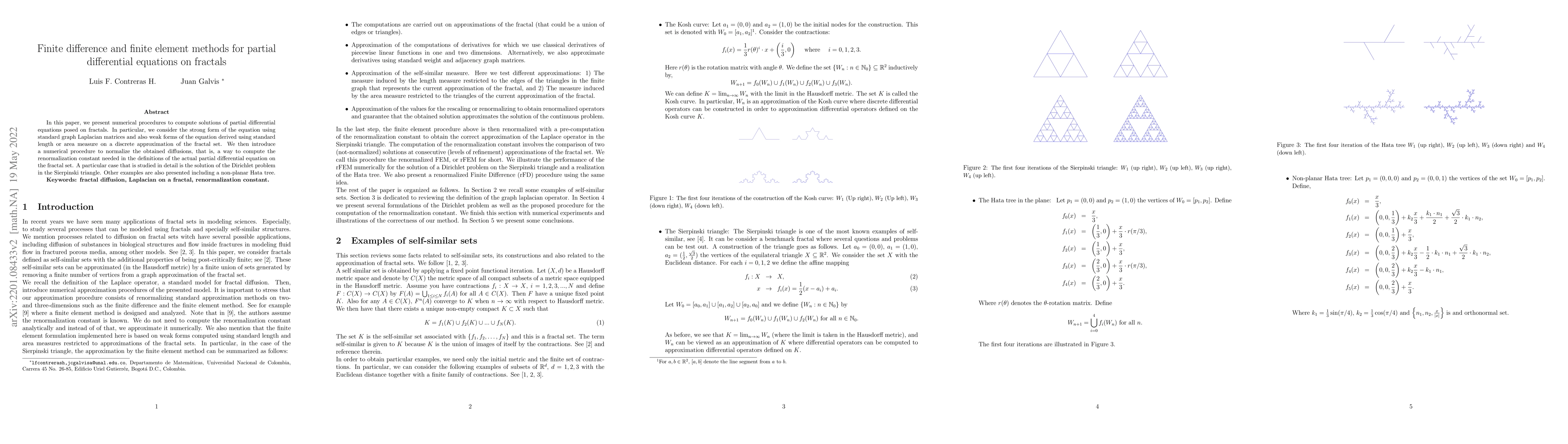 Thumbnail for Finite difference and finite element methods for partial differential
  equations on fractals