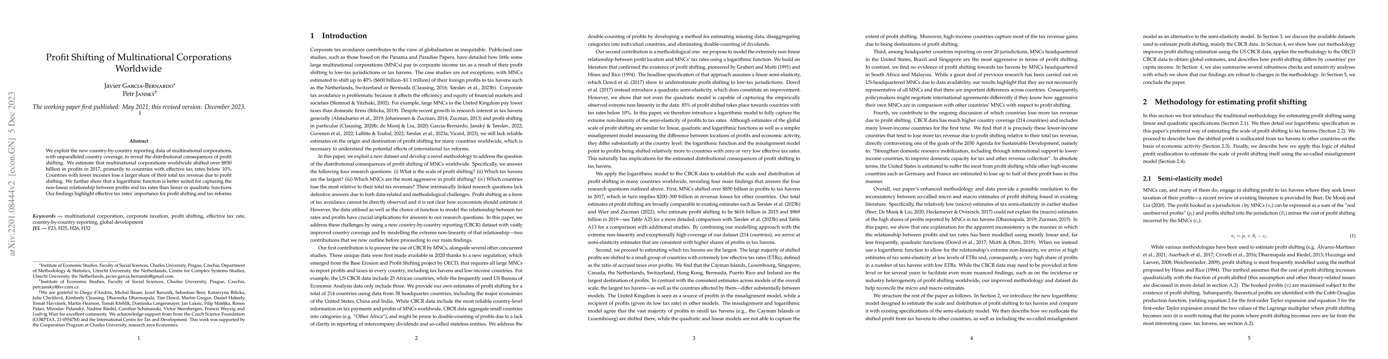 Thumbnail for Profit Shifting of Multinational Corporations Worldwide