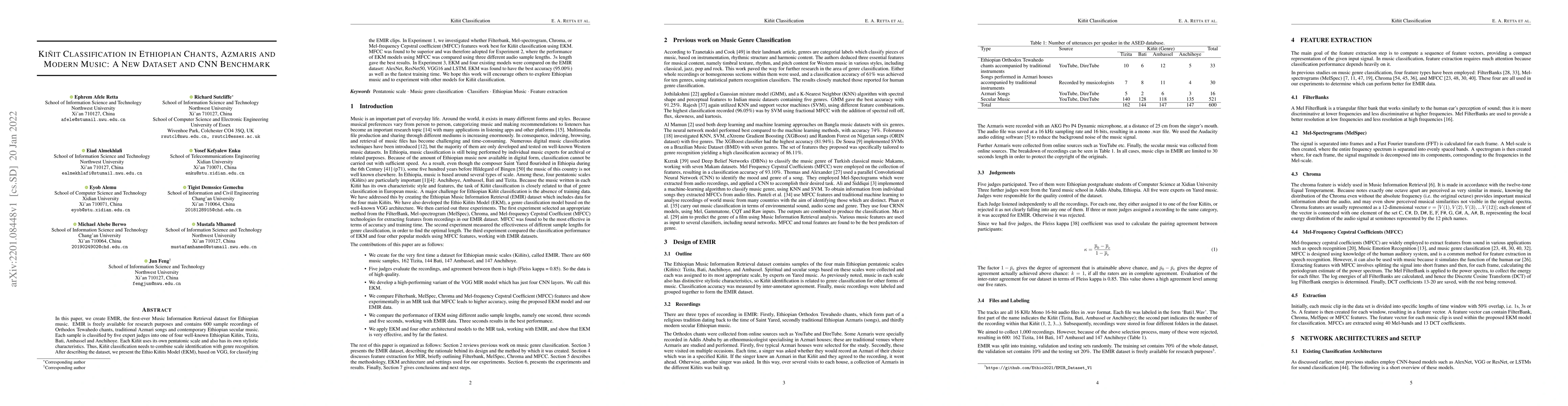 Thumbnail for Kinit Classification in Ethiopian Chants, Azmaris and Modern Music: A
  New Dataset and CNN Benchmark