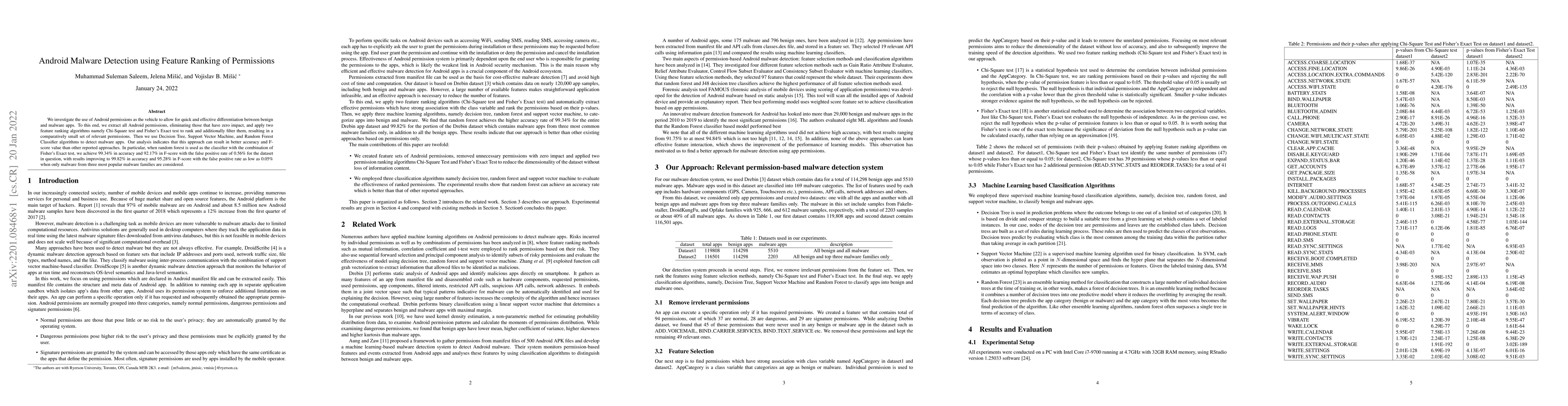 Thumbnail for Android Malware Detection using Feature Ranking of Permissions