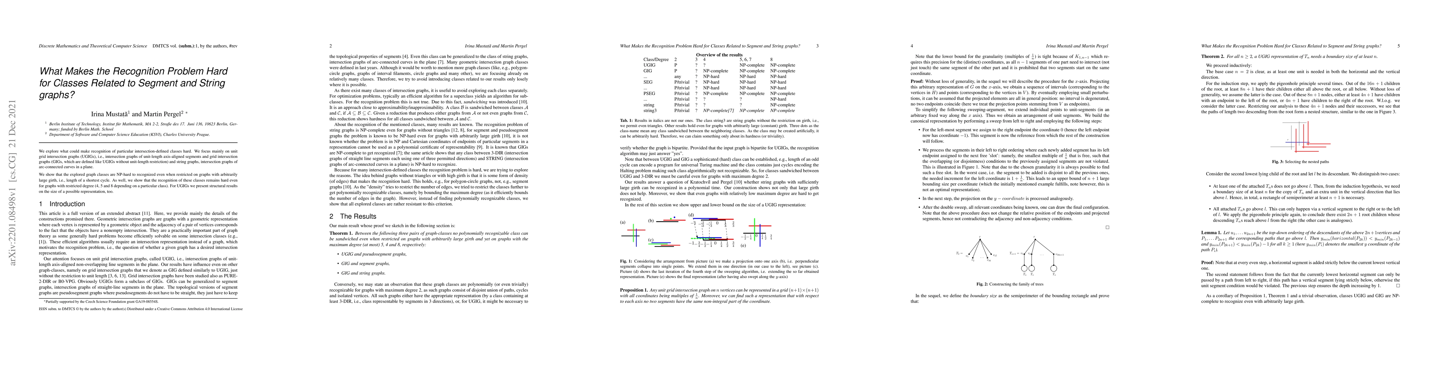 Thumbnail for What Makes the Recognition Problem Hard for Classes Related to Segment
  and String graphs?