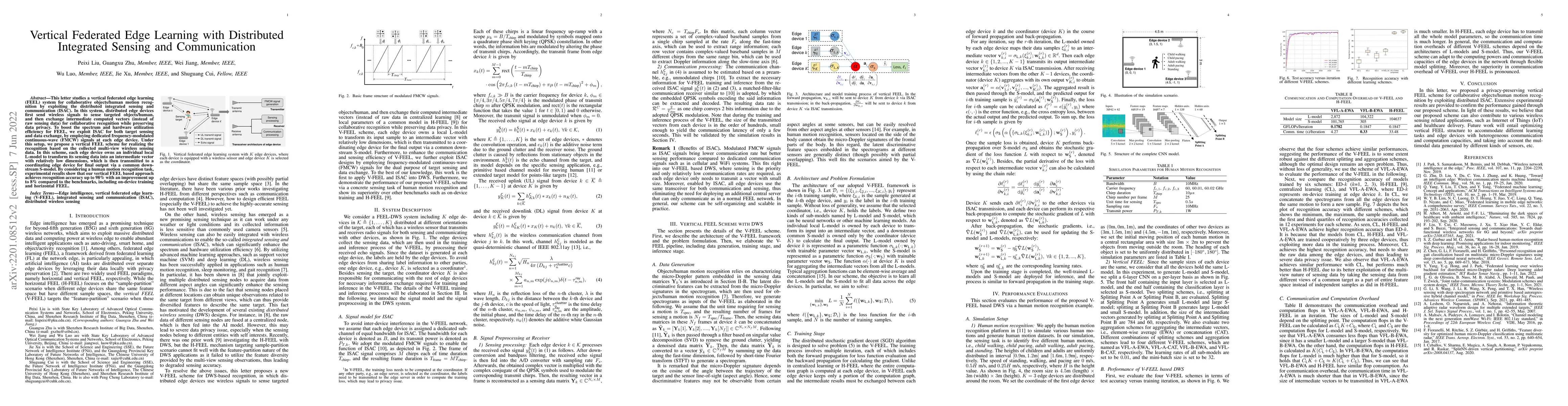 Thumbnail for Vertical Federated Edge Learning with Distributed Integrated Sensing and
  Communication