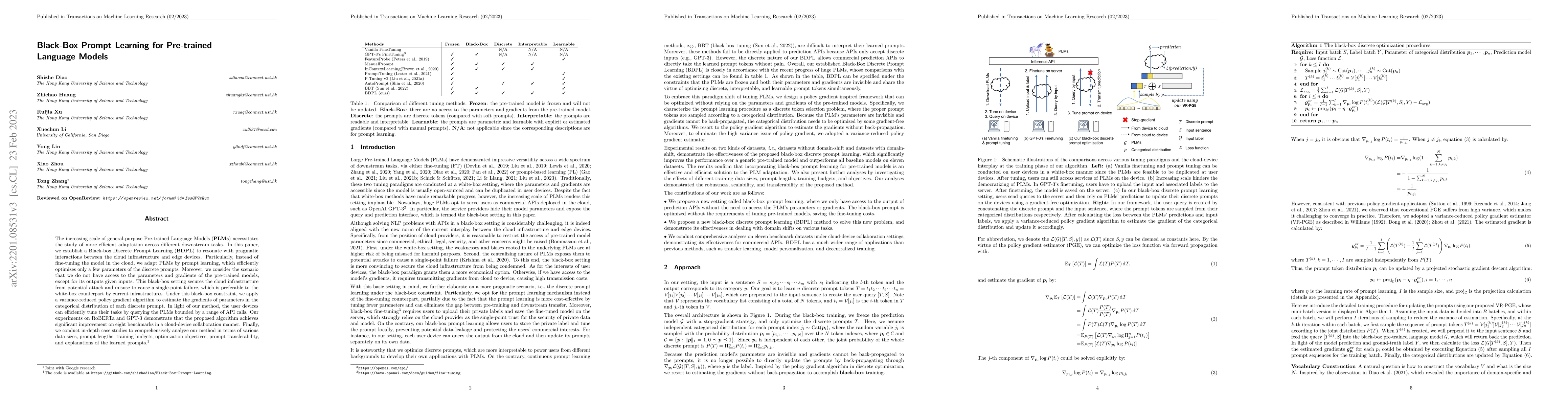 Thumbnail for Black-box Prompt Learning for Pre-trained Language Models