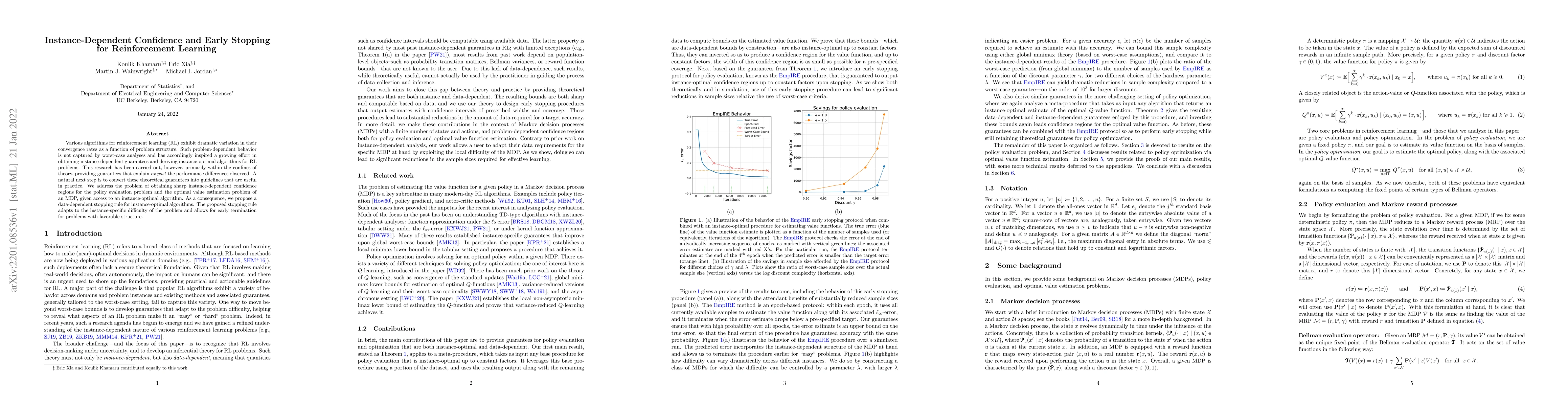 Thumbnail for Instance-Dependent Confidence and Early Stopping for Reinforcement
  Learning