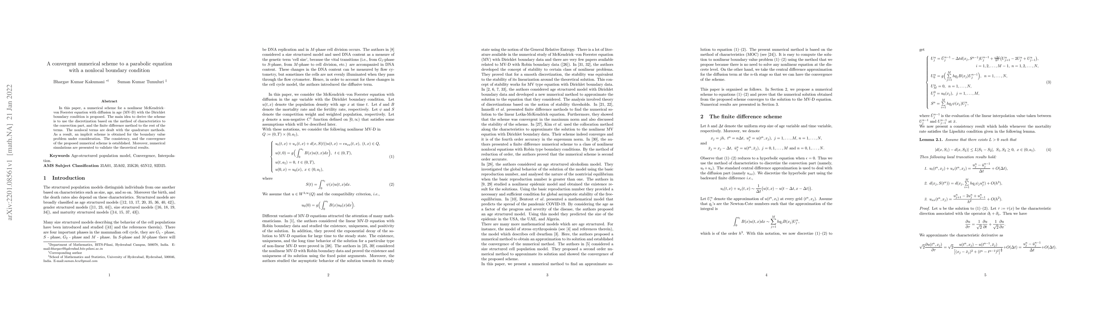 Thumbnail for A convergent numerical scheme to a parabolic equation with a nonlocal
  boundary condition