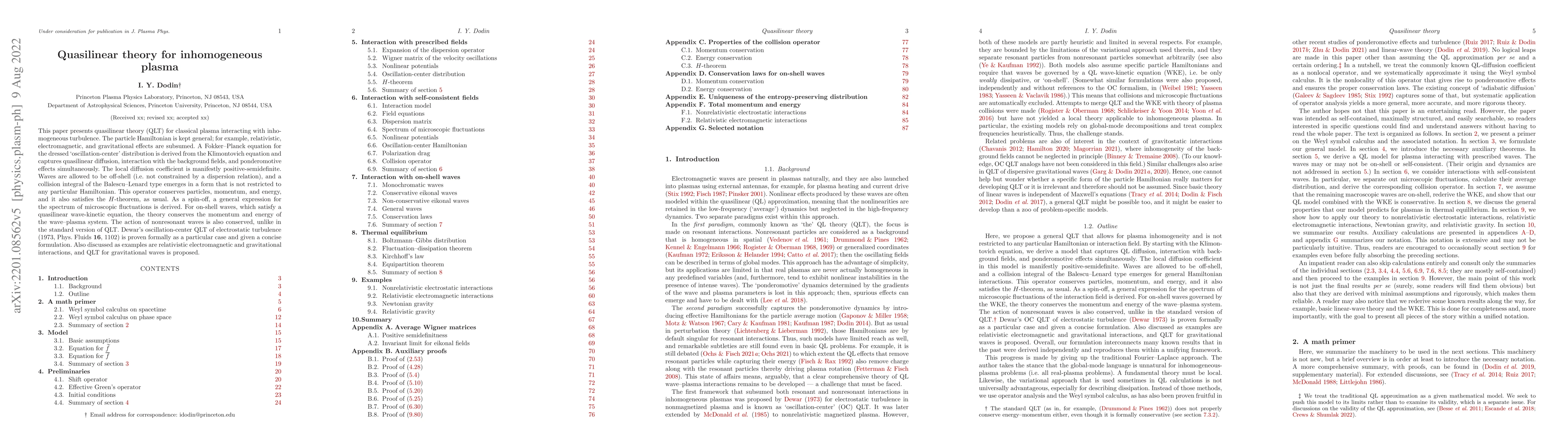 Thumbnail for Quasilinear theory for inhomogeneous plasma