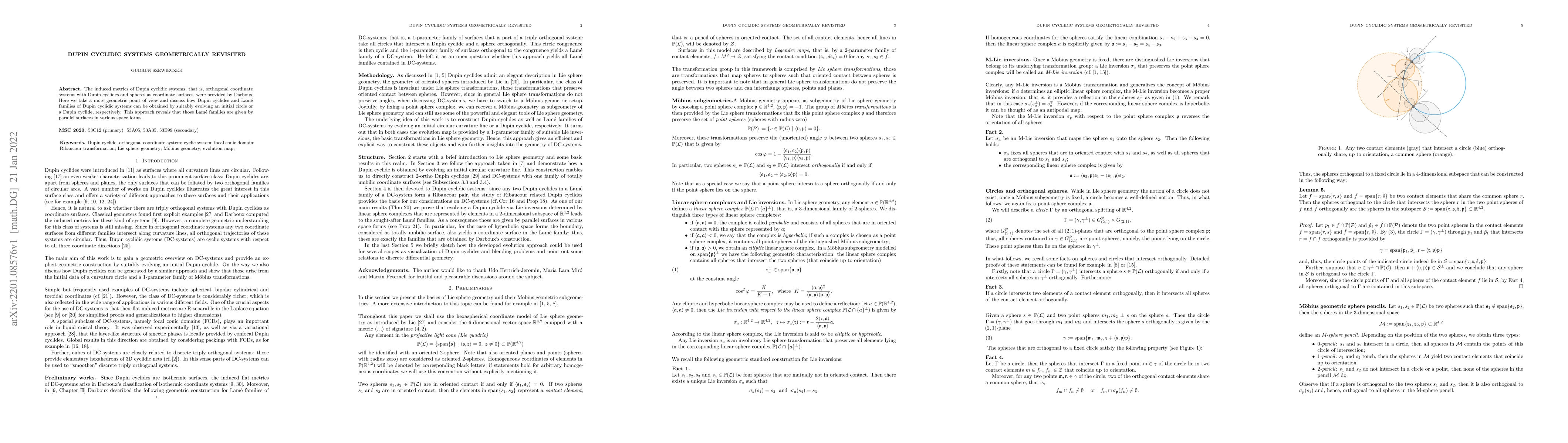 Thumbnail for Dupin cyclidic systems geometrically revisited