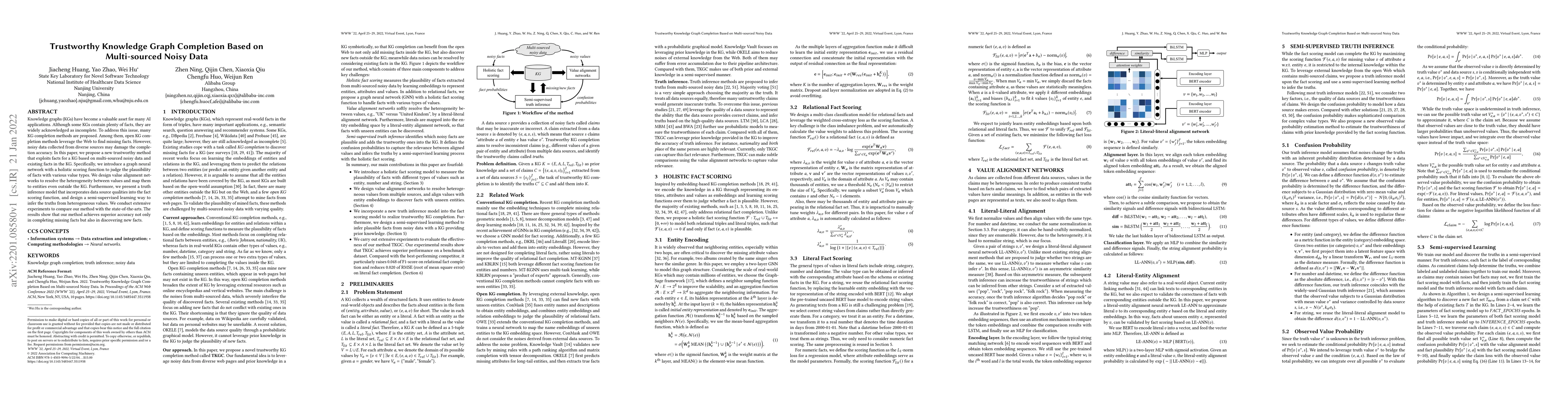 Thumbnail for Trustworthy Knowledge Graph Completion Based on Multi-sourced Noisy Data