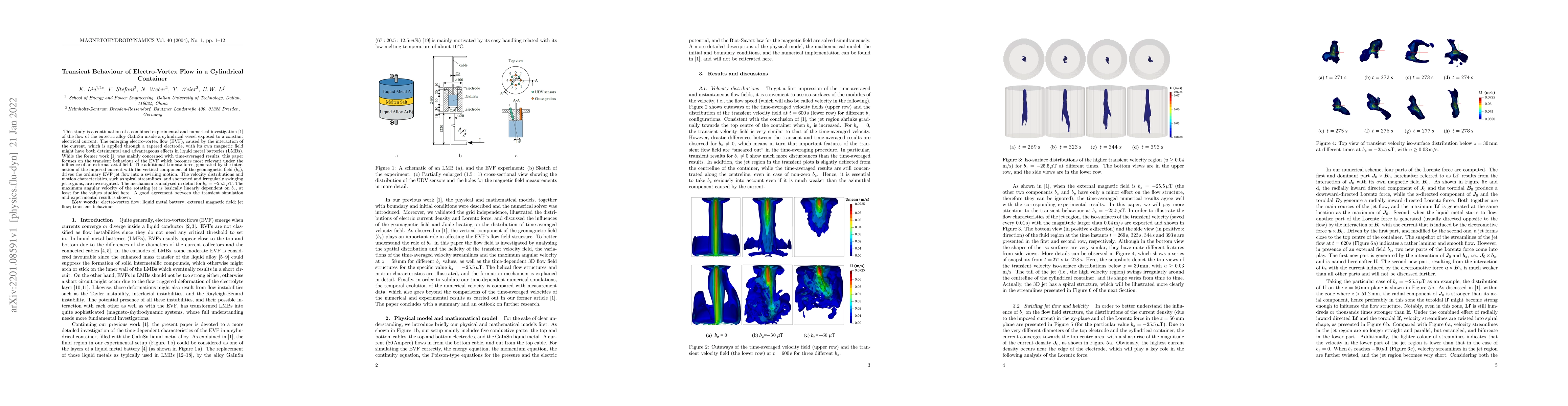 Thumbnail for Transient behaviour of electrovortex flow in a cylindrical container