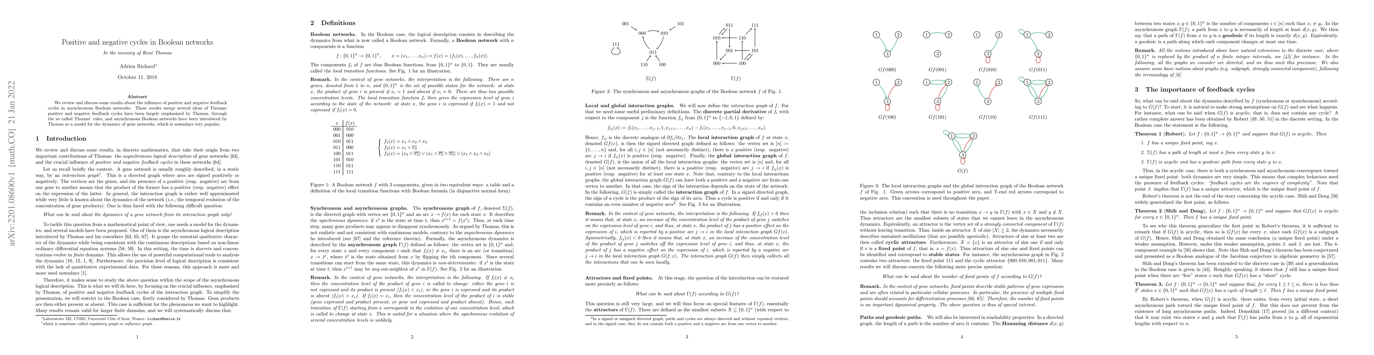 Thumbnail for Positive and negative cycles in Boolean networks