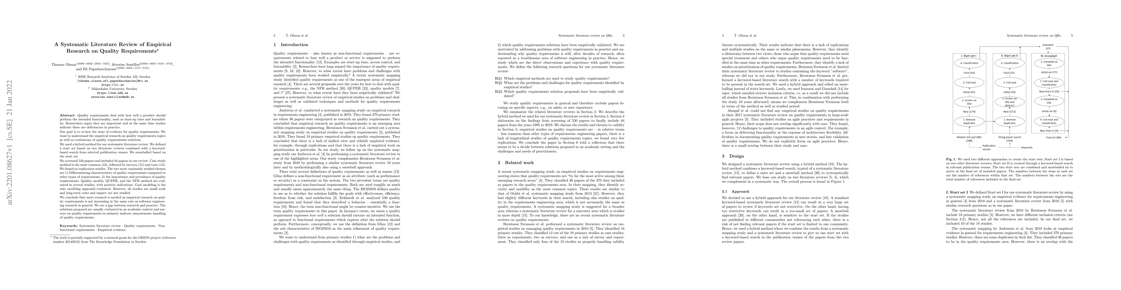 Thumbnail for A Systematic Literature Review of Empirical Research on Quality
  Requirements