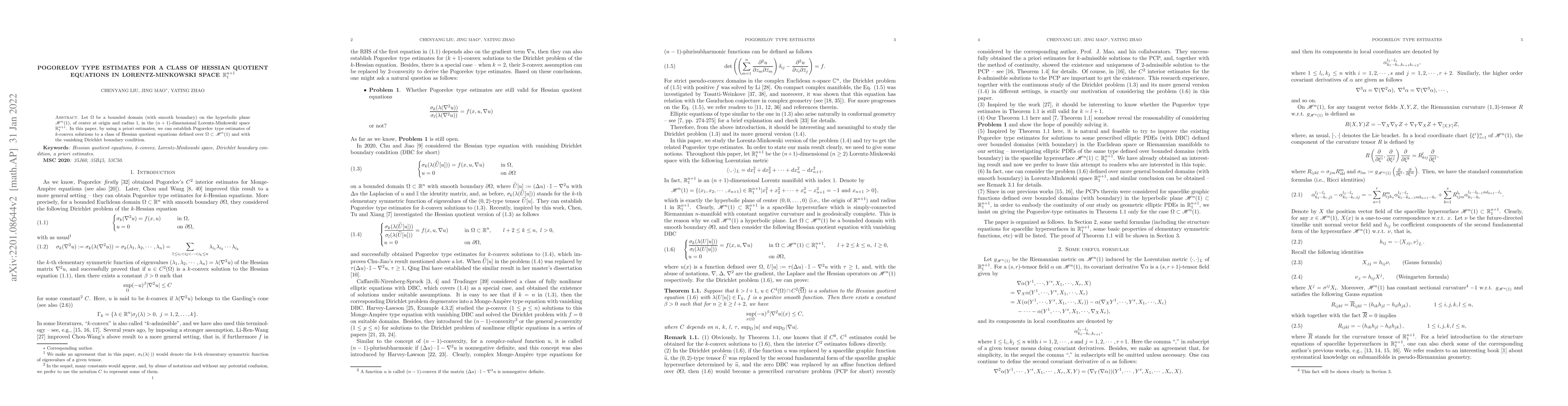 Thumbnail for Pogorelov type estimates for a class of Hessian quotient equations in
  Lorentz-Minkowski space $\mathbb{R}^{n+1}_{1}$
