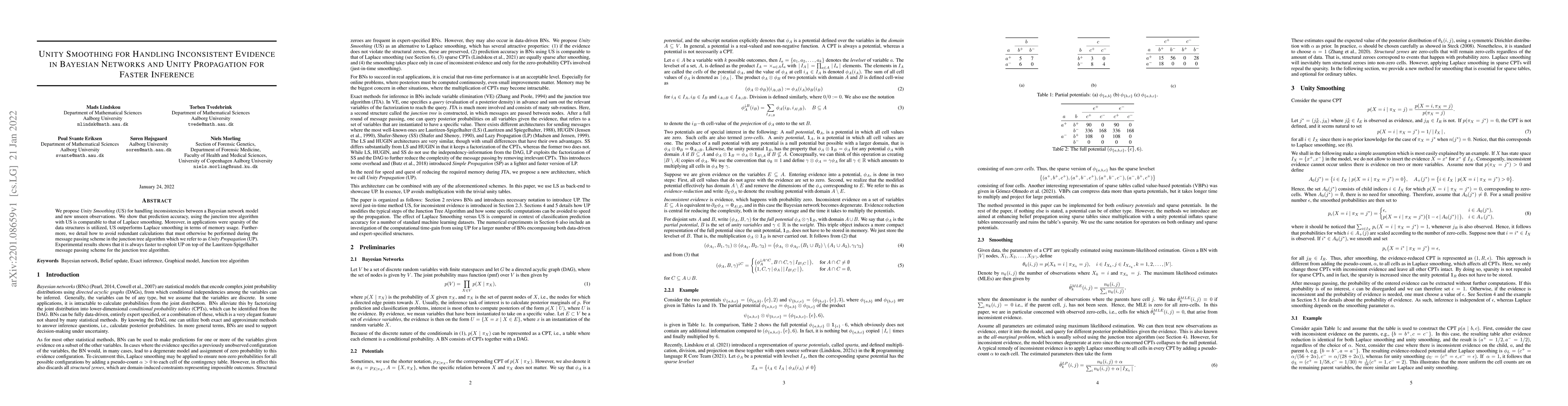 Thumbnail for Unity Smoothing for Handling Inconsistent Evidence in Bayesian Networks
  and Unity Propagation for Faster Inference