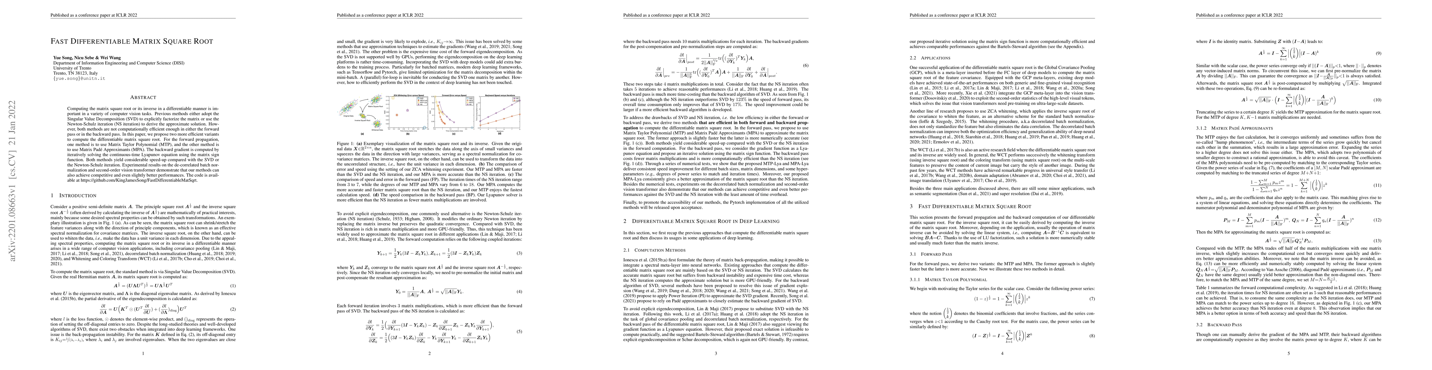 Thumbnail for Fast Differentiable Matrix Square Root