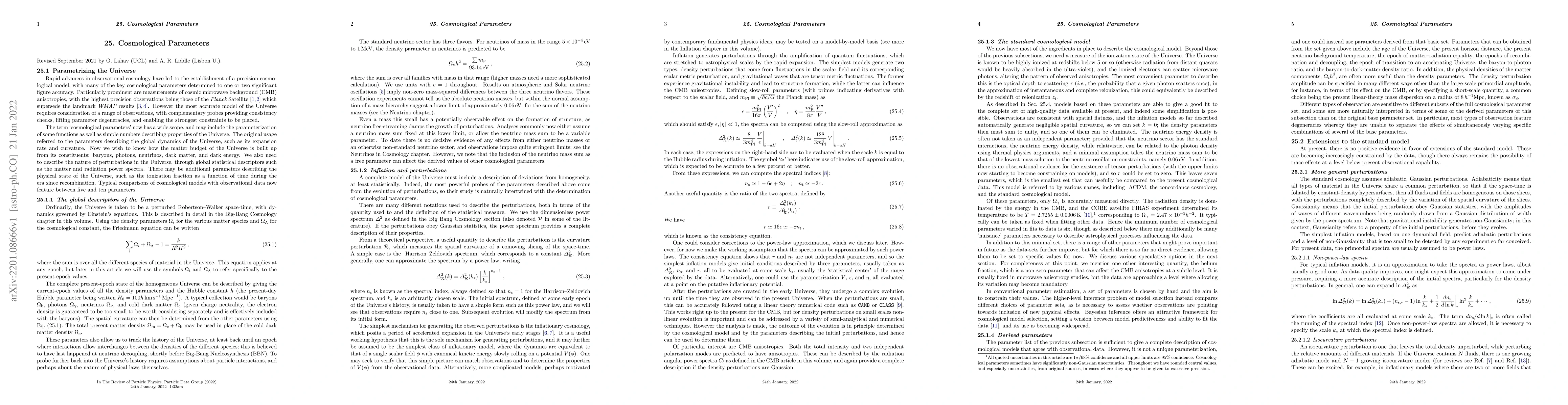 Thumbnail for The Cosmological Parameters (2021)