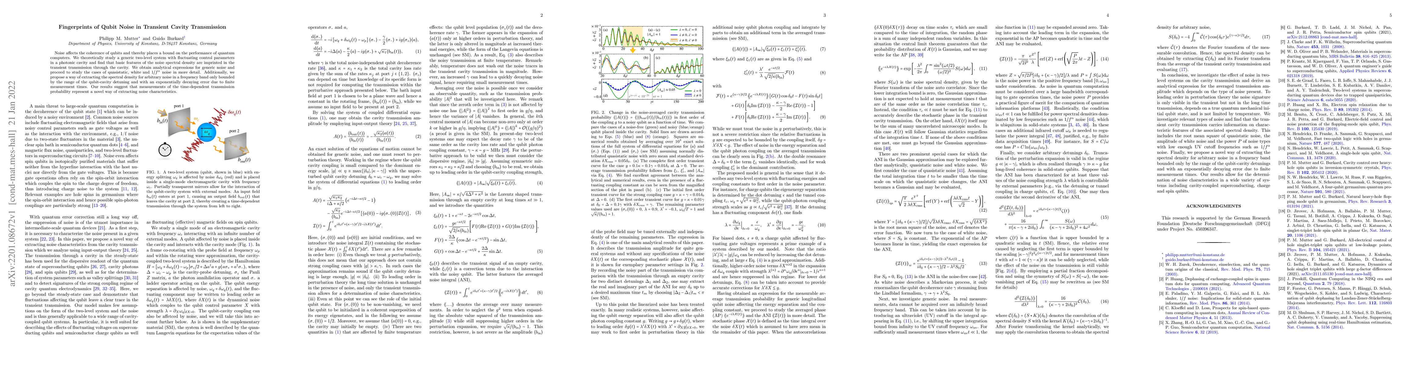 Thumbnail for Fingerprints of Qubit Noise in Transient Cavity Transmission