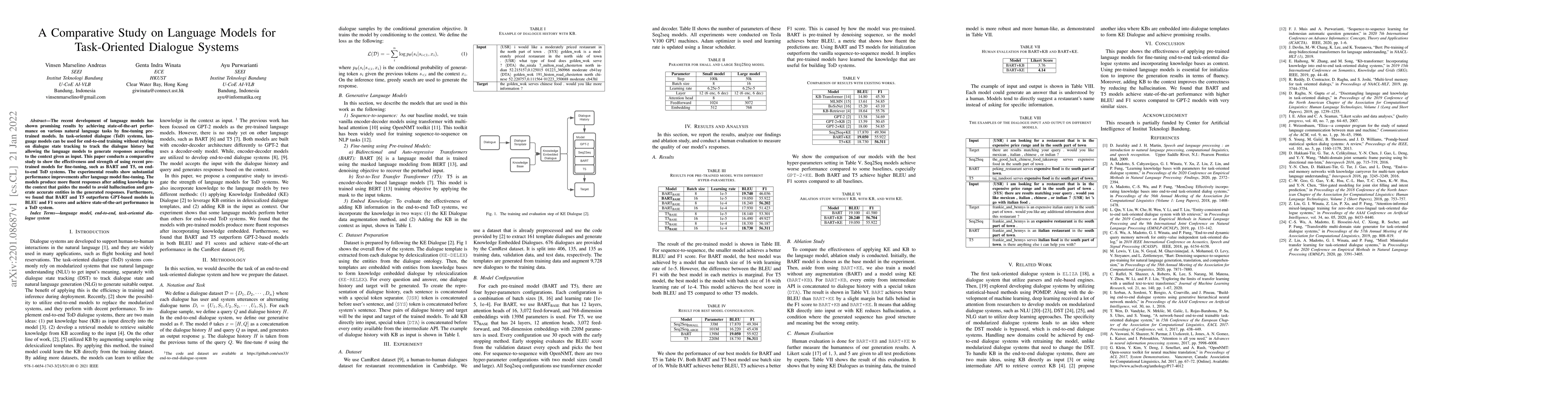 Thumbnail for A Comparative Study on Language Models for Task-Oriented Dialogue
  Systems
