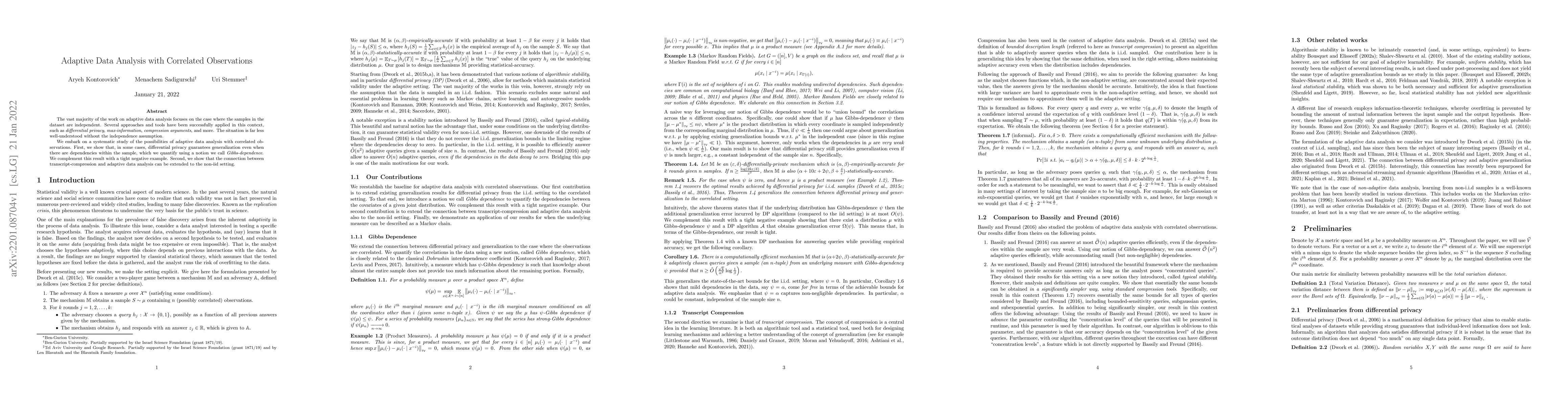 Thumbnail for Adaptive Data Analysis with Correlated Observations