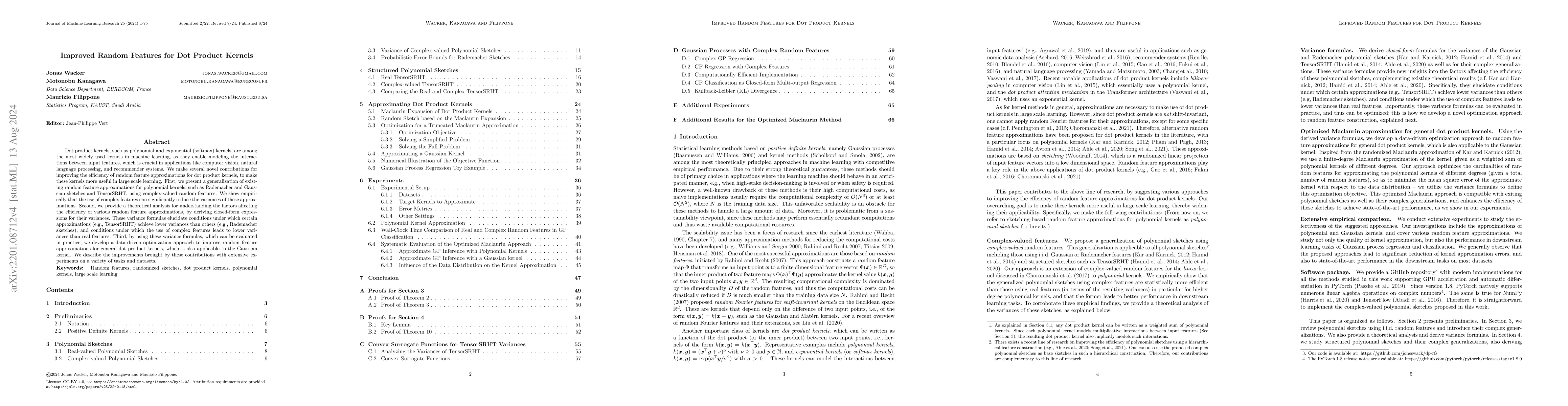Thumbnail for Improved Random Features for Dot Product Kernels