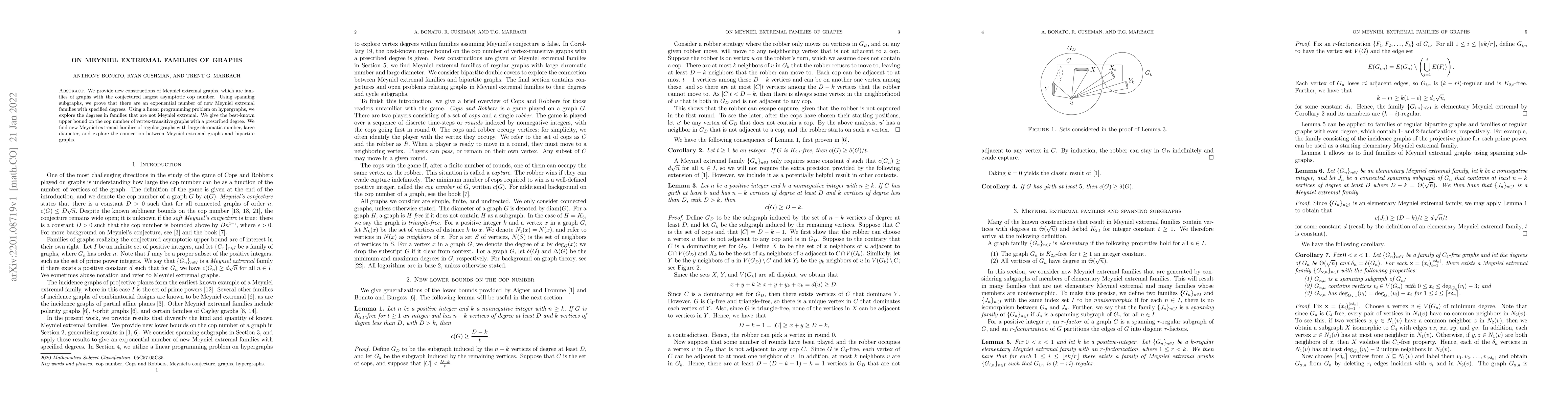 Thumbnail for On Meyniel extremal families of graphs