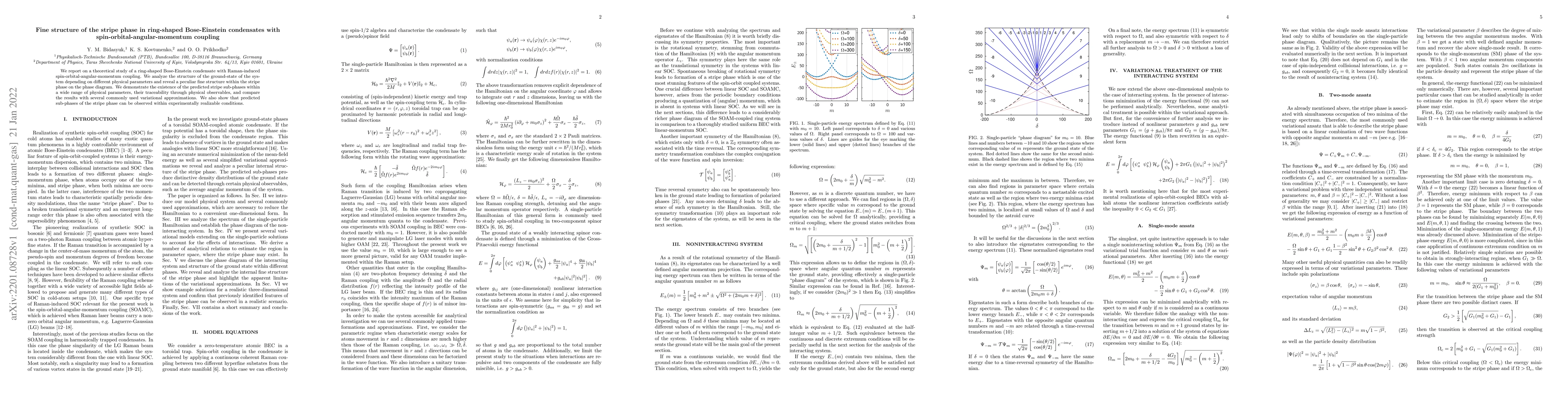 Thumbnail for Fine structure of the stripe phase in ring-shaped Bose-Einstein
  condensates with spin-orbital-angular-momentum coupling