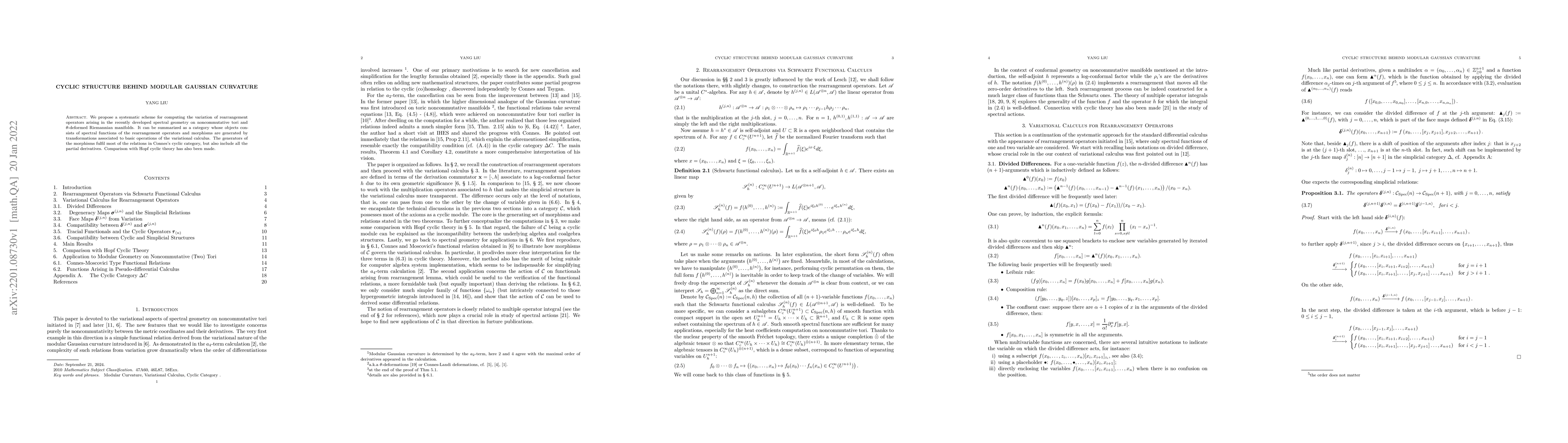 Thumbnail for Cyclic Structure behind Modular Gaussian Curvature