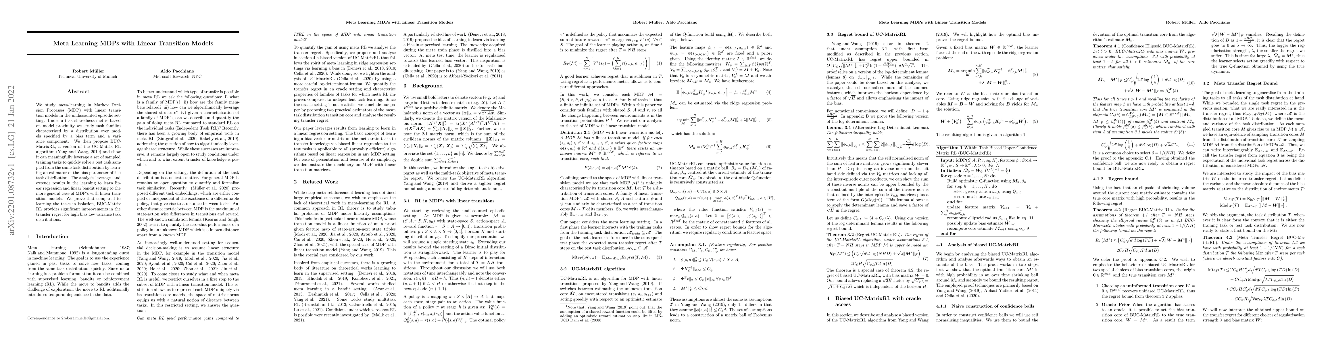Thumbnail for Meta Learning MDPs with Linear Transition Models