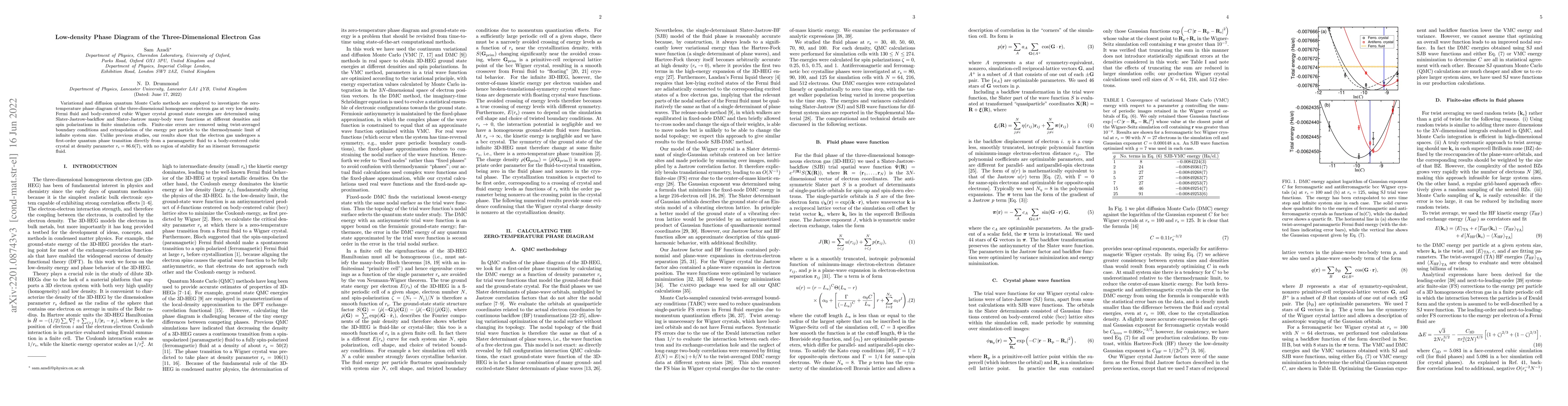 Thumbnail for Low-density Phase Diagram of the Three-Dimensional Electron Gas