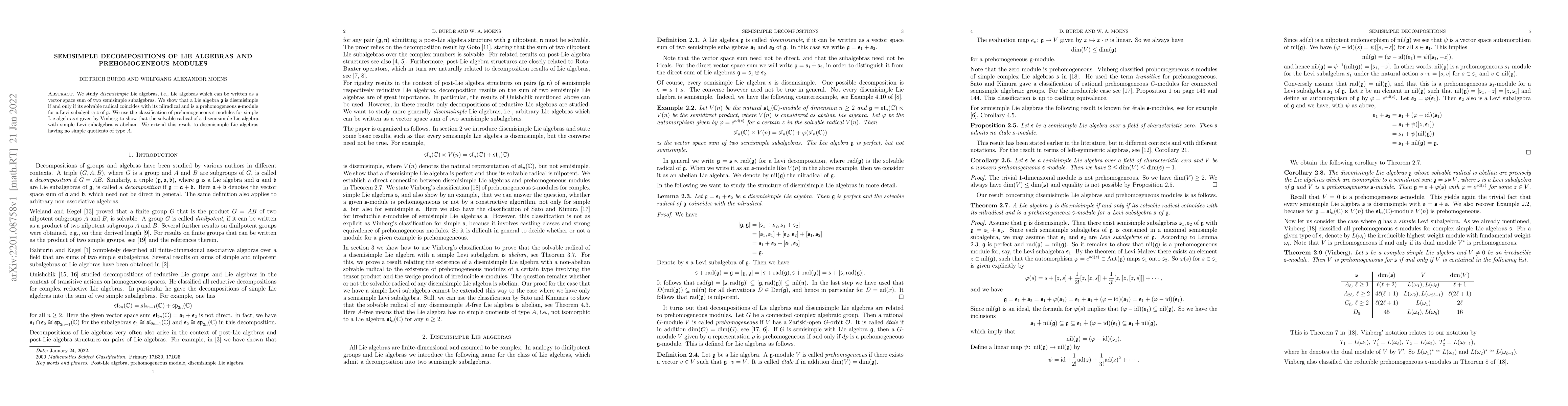 Thumbnail for Semisimple decompositions of Lie algebras and prehomogeneous modules