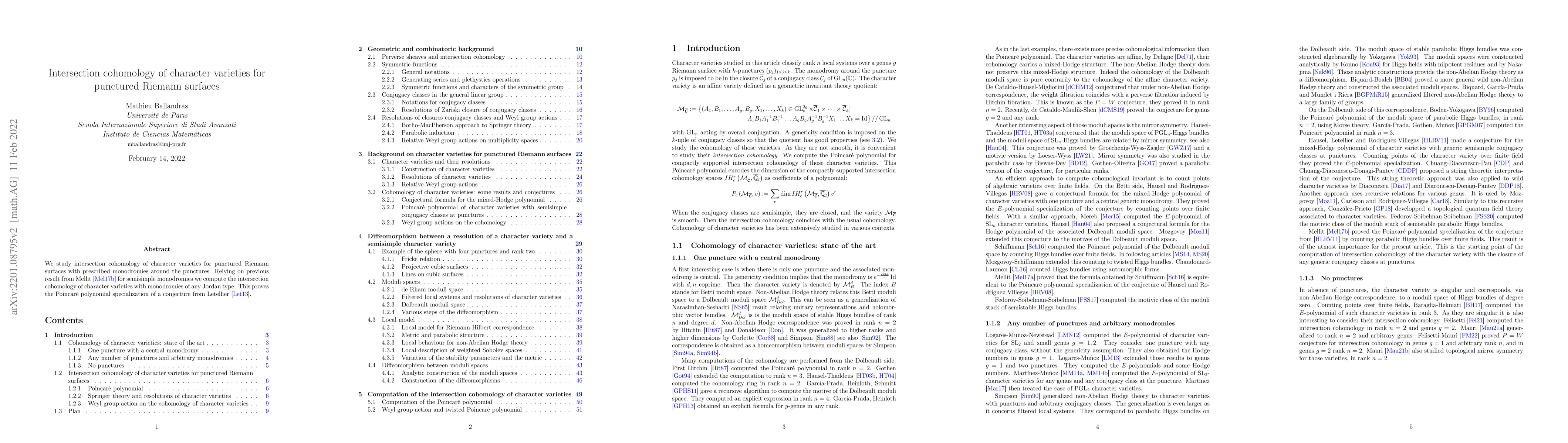 Thumbnail for Intersection cohomology of character varieties for punctured Riemann
  surfaces