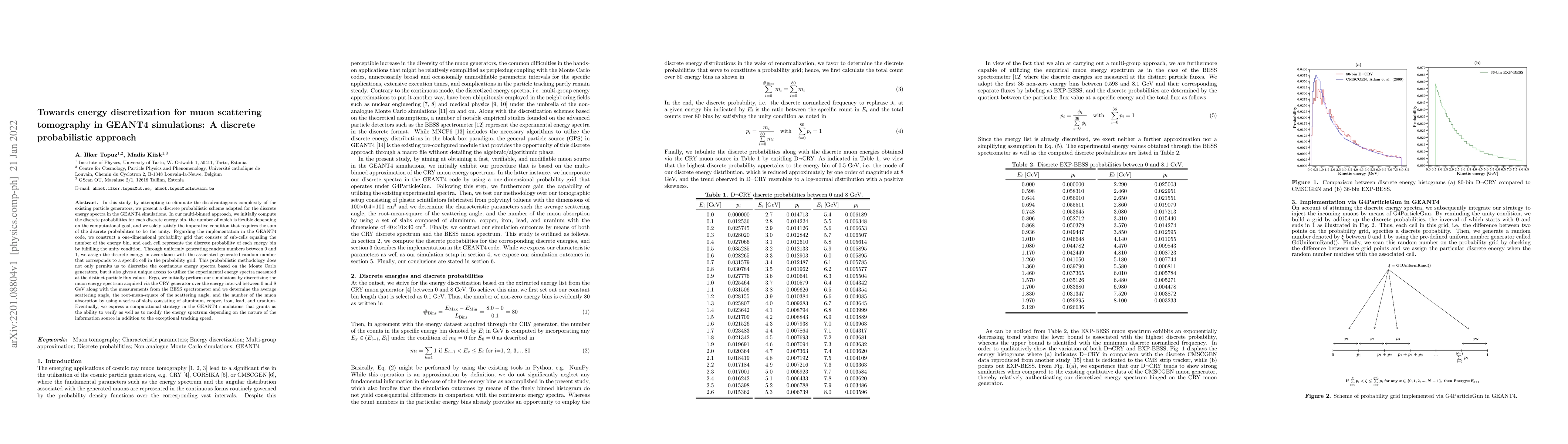 Thumbnail for Towards energy discretization for muon scattering tomography in GEANT4
  simulations: A discrete probabilistic approach