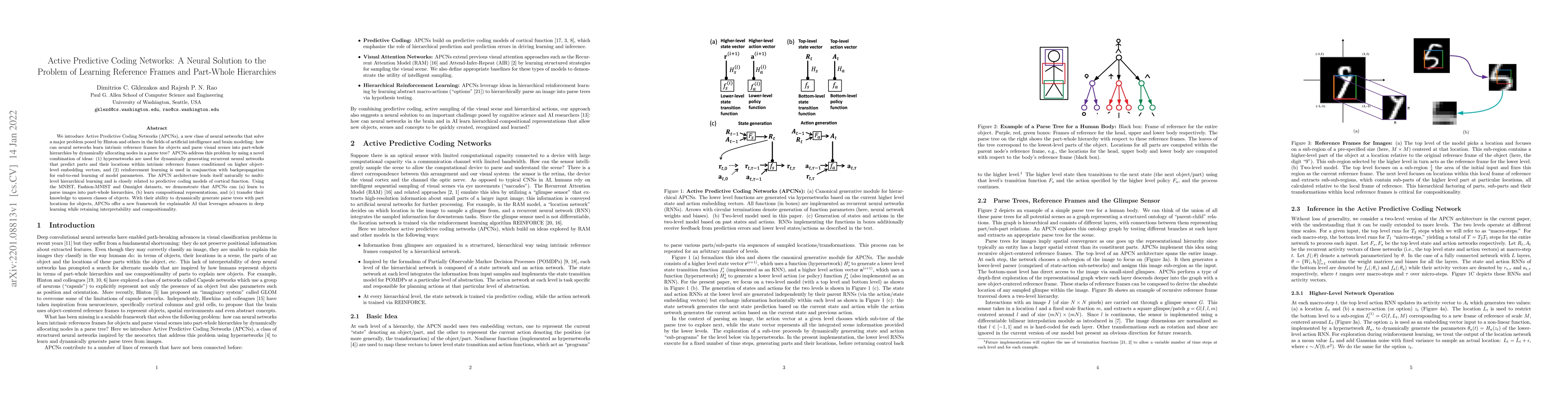 Thumbnail for Active Predictive Coding Networks: A Neural Solution to the Problem of
  Learning Reference Frames and Part-Whole Hierarchies