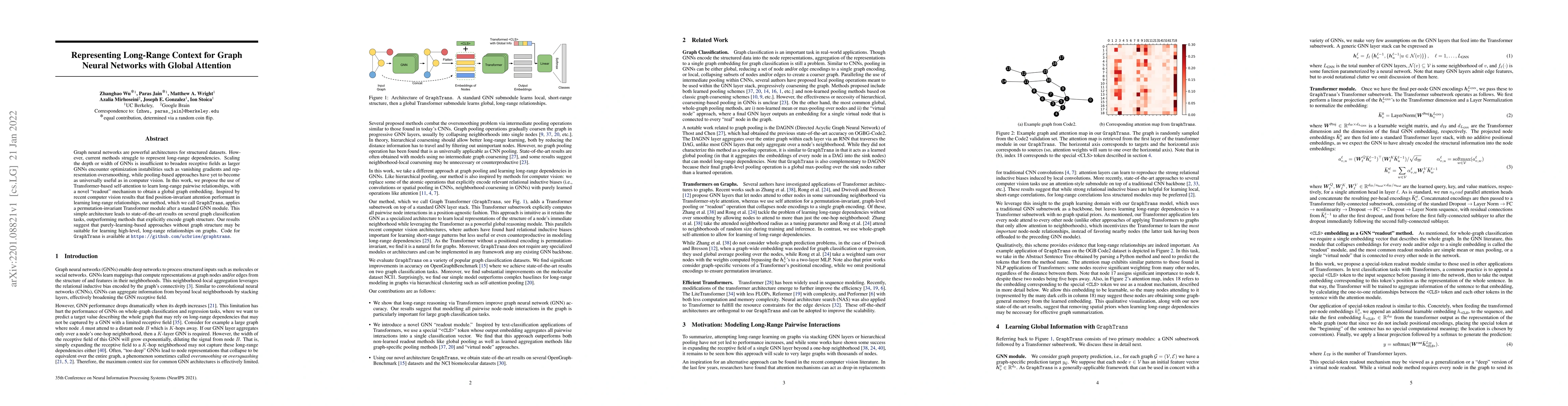 Thumbnail for Representing Long-Range Context for Graph Neural Networks with Global
  Attention
