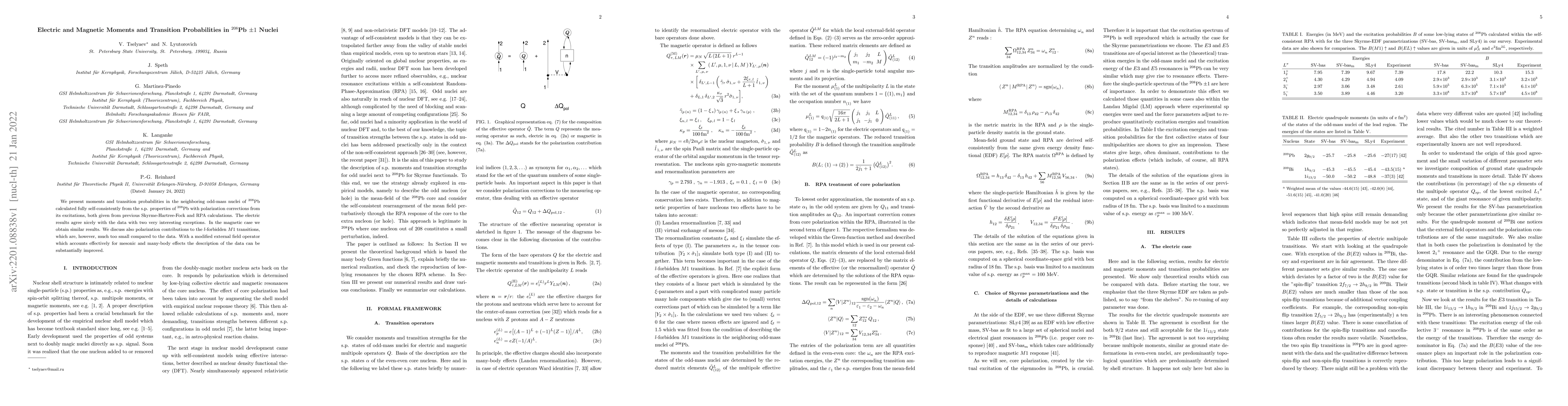 Thumbnail for Electric and Magnetic Moments and Transition Probabilities in $^{208}$Pb
  $\pm 1$ Nuclei