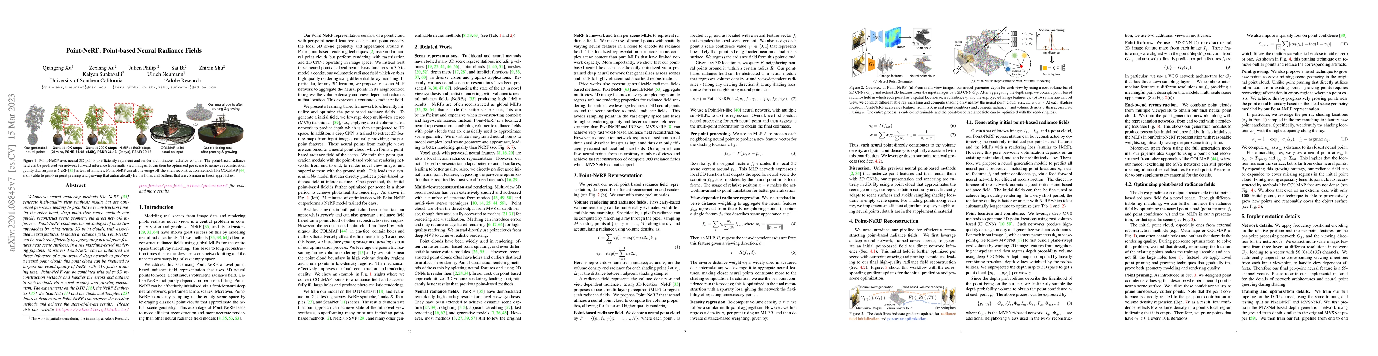 Thumbnail for Point-NeRF: Point-based Neural Radiance Fields