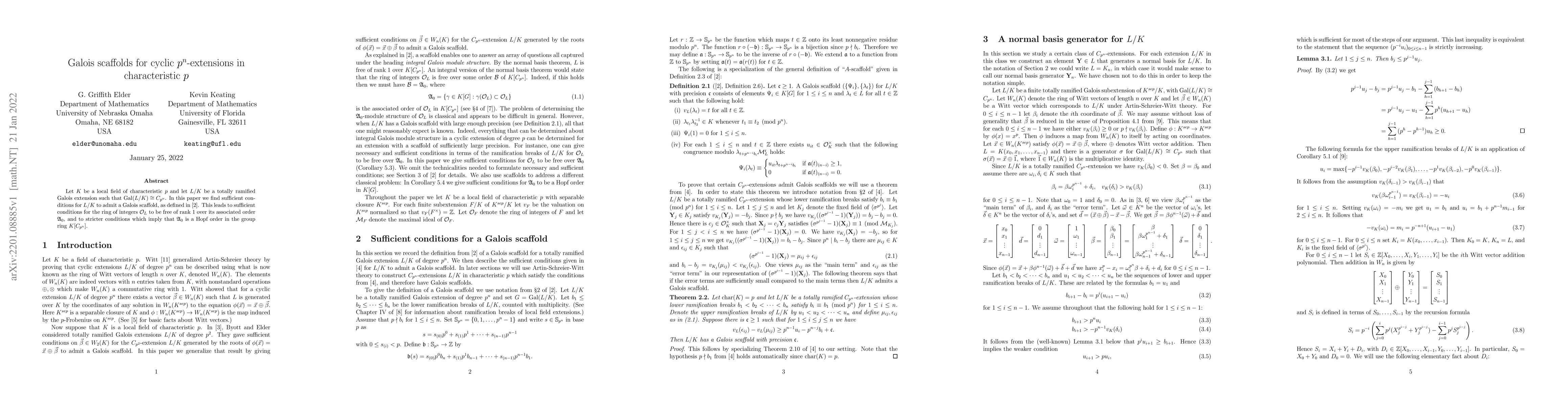 Thumbnail for Galois scaffolds for cyclic $p^n$-extensions in characteristic $p$