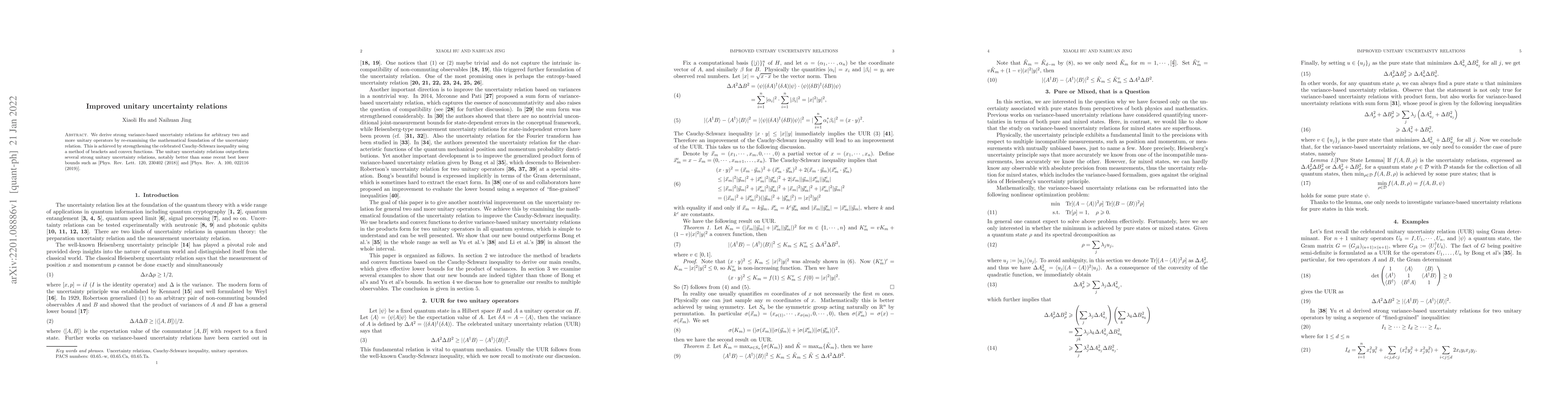 Thumbnail for Improved unitary uncertainty relations