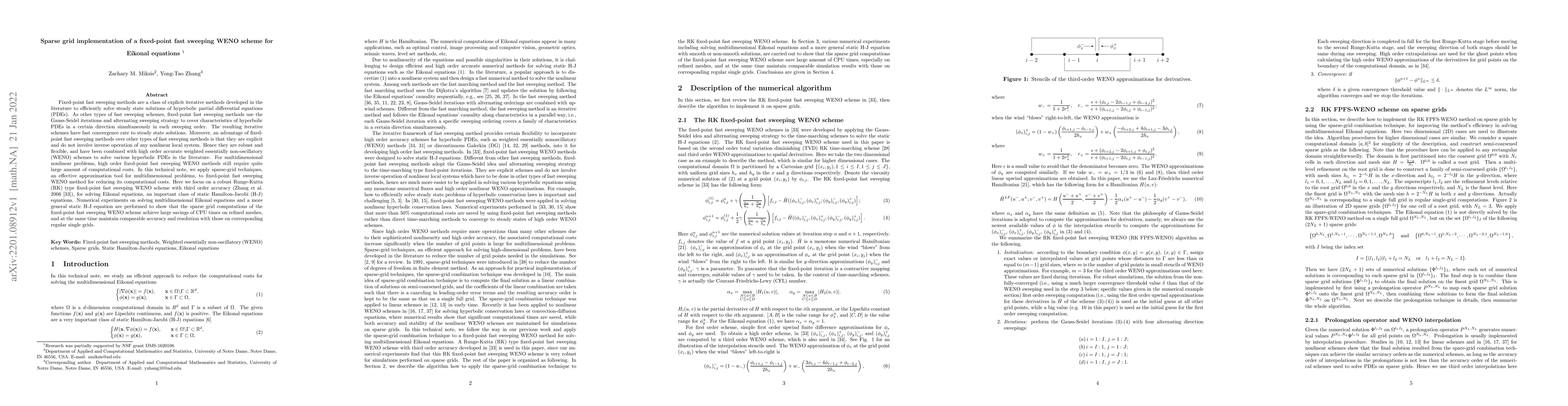 Thumbnail for Sparse grid implementation of a fixed-point fast sweeping WENO scheme
  for Eikonal equations