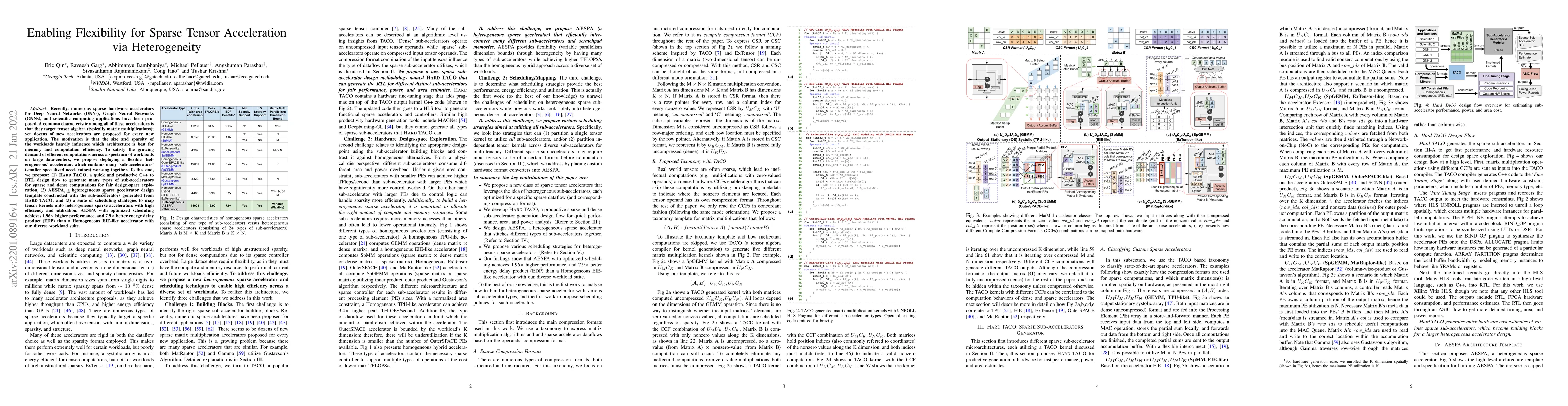 Thumbnail for Enabling Flexibility for Sparse Tensor Acceleration via Heterogeneity