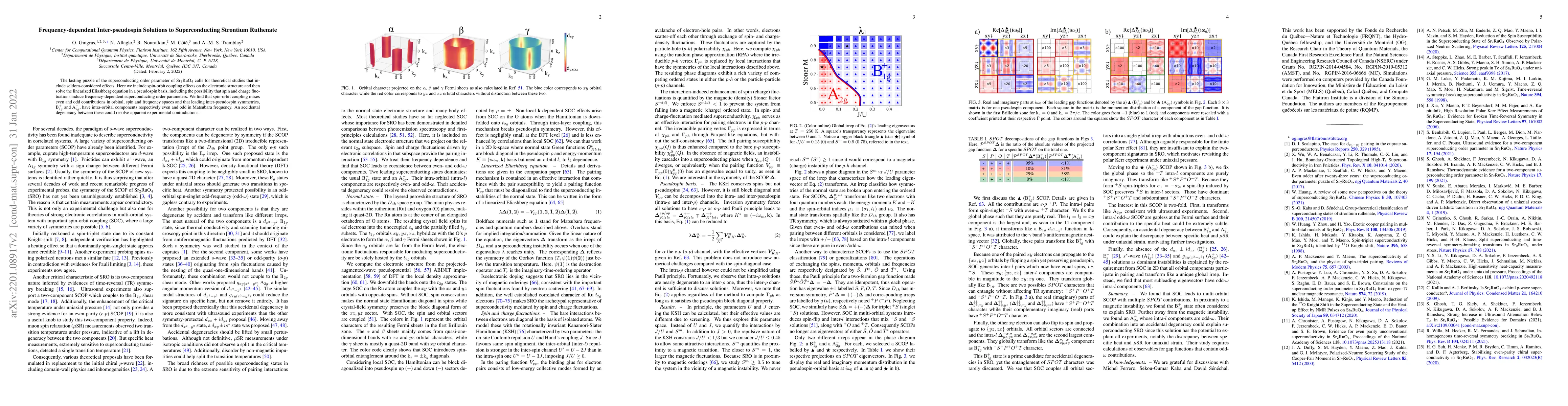 Thumbnail for Frequency-dependent Inter-pseudospin Solutions to Superconducting
  Strontium Ruthenate