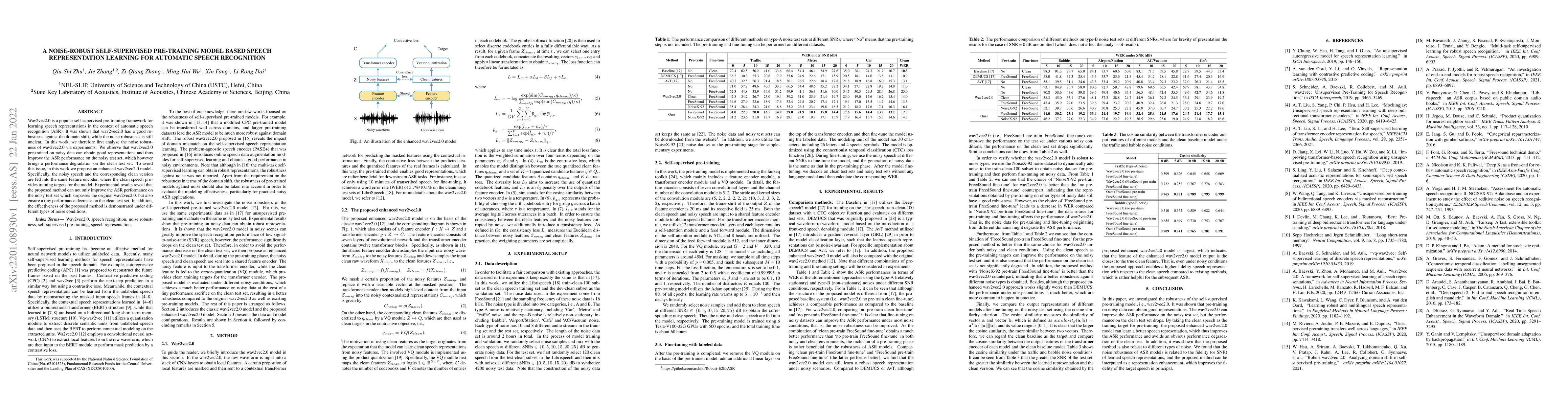 Thumbnail for A Noise-Robust Self-supervised Pre-training Model Based Speech
  Representation Learning for Automatic Speech Recognition