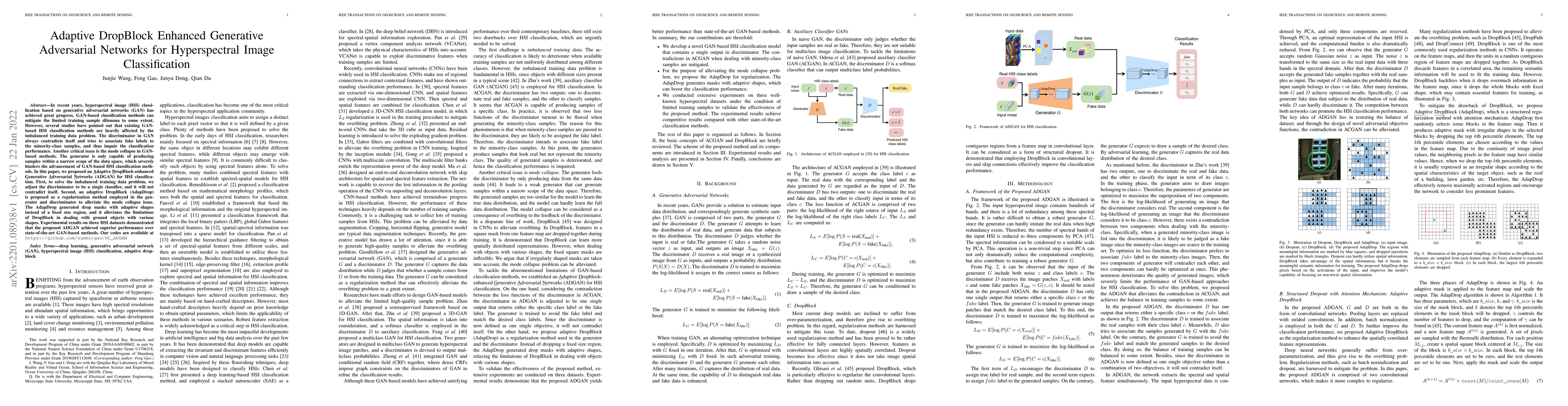 Thumbnail for Adaptive DropBlock Enhanced Generative Adversarial Networks for
  Hyperspectral Image Classification