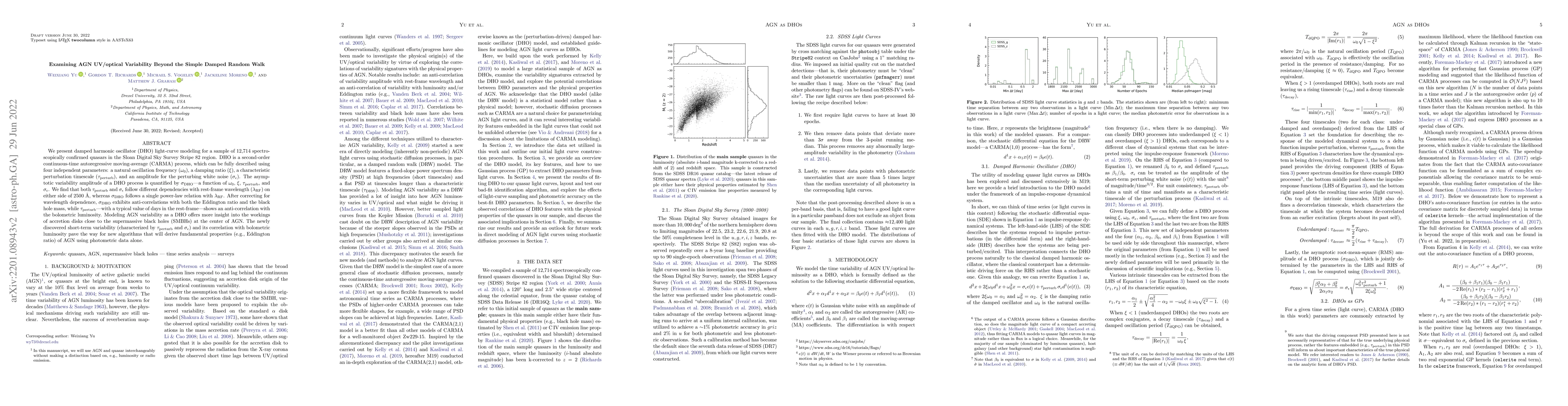 Thumbnail for Examining AGN UV/optical Variability Beyond the Simple Damped Random
  Walk