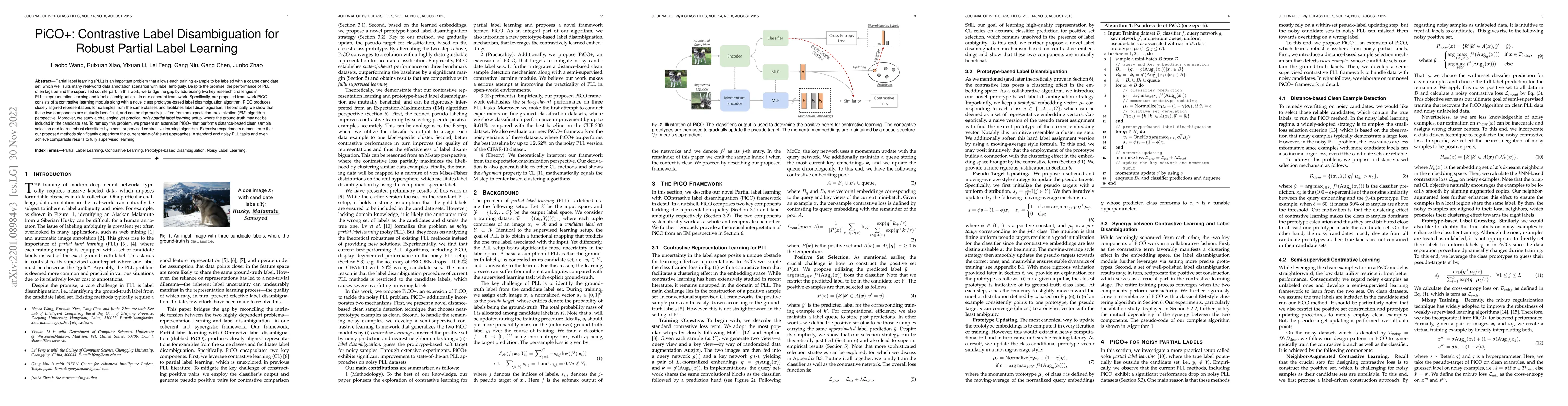 Thumbnail for PiCO+: Contrastive Label Disambiguation for Robust Partial Label
  Learning