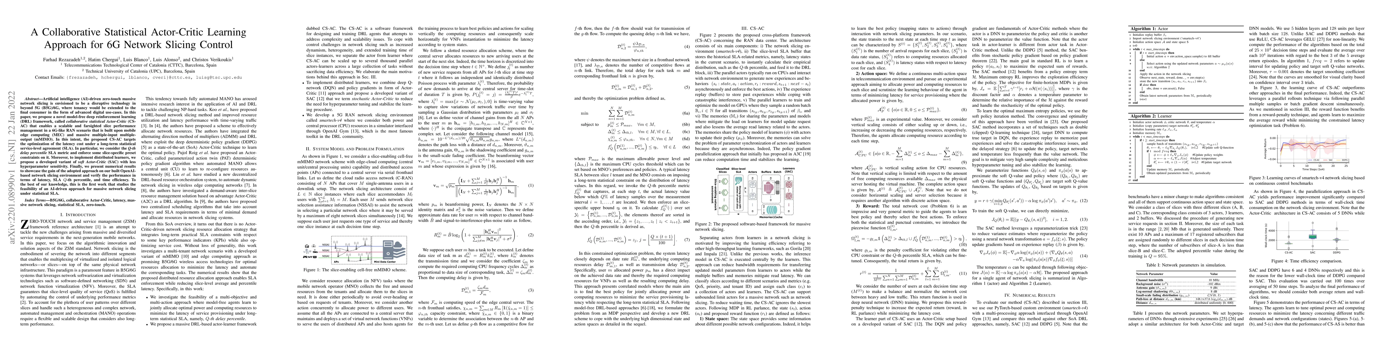 Thumbnail for A Collaborative Statistical Actor-Critic Learning Approach for 6G
  Network Slicing Control